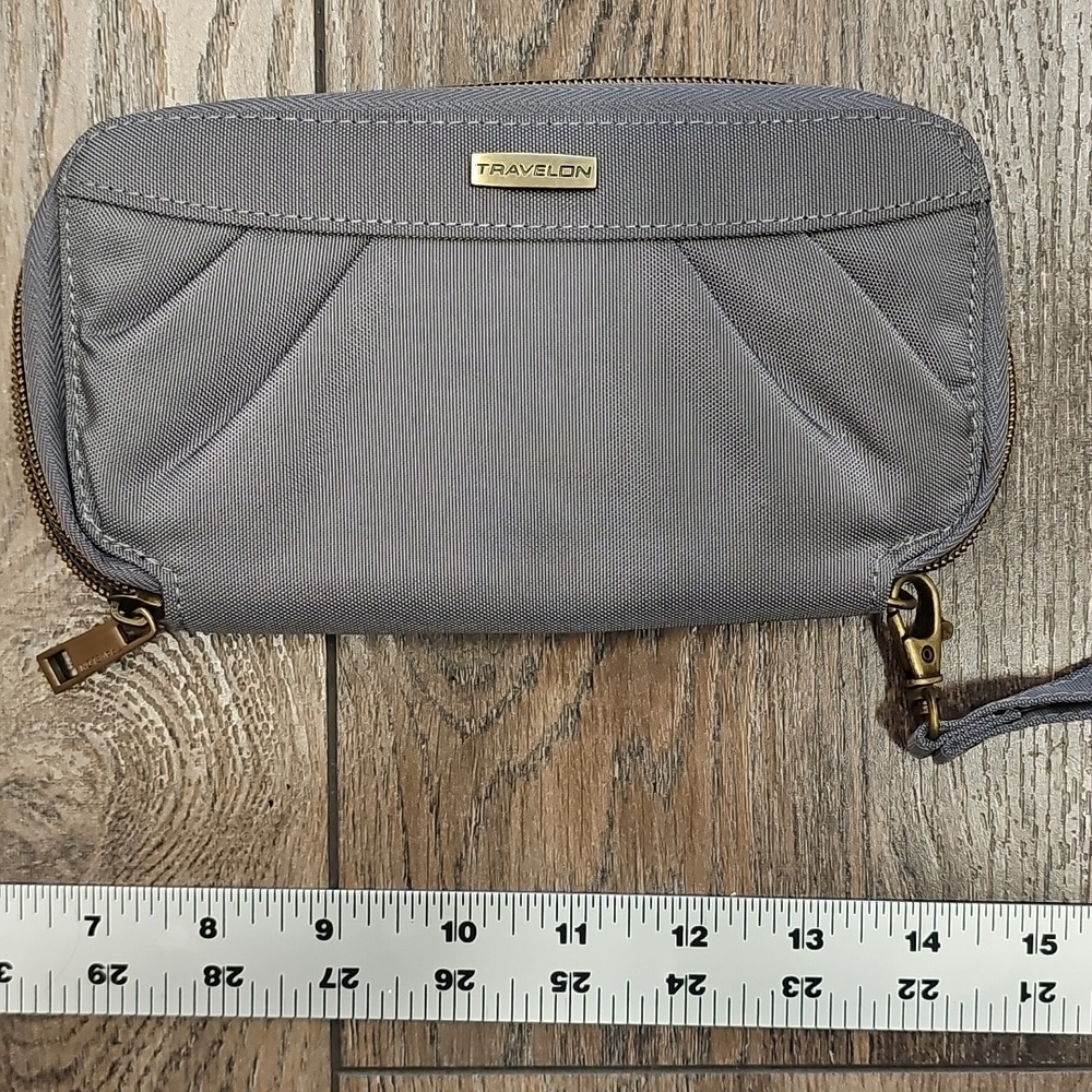 Travelon, Charcoal, Wristlet, Wallet, Travel, Classic, Festival, Unisex, Plane